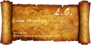Loew Orsolya névjegykártya